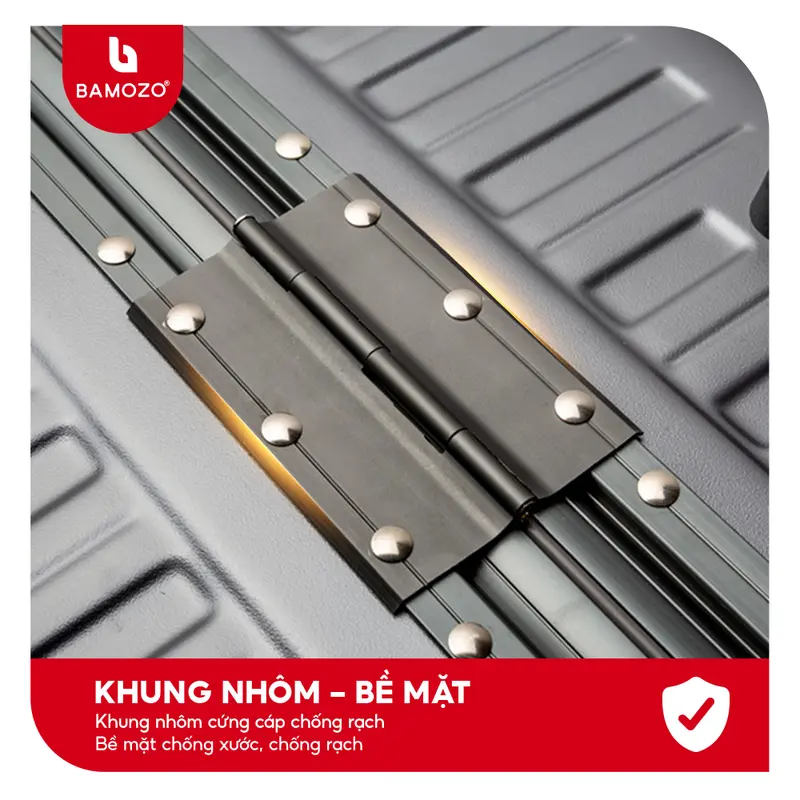 [COMBO SIZE 20+24] Vali Du Lịch Bamozo 9033 Vali Khóa Sập Cao Cấp Nam Nữ Size 20/24 nhựa PC nguyên khối Bảo Hành 5 Năm + Tặng bọc vali trong suốt 1
