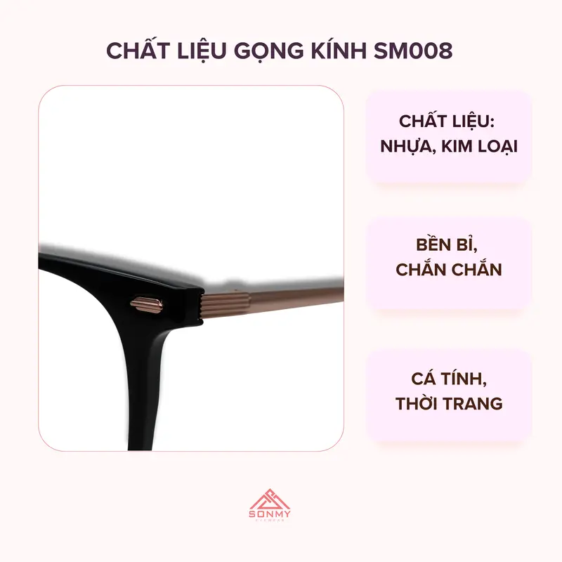 Kính mắt tròn nữ SONMY EYEWEAR cao cấp thanh mảnh tinh tế nhẹ nhàng chắc chắn SM008 4