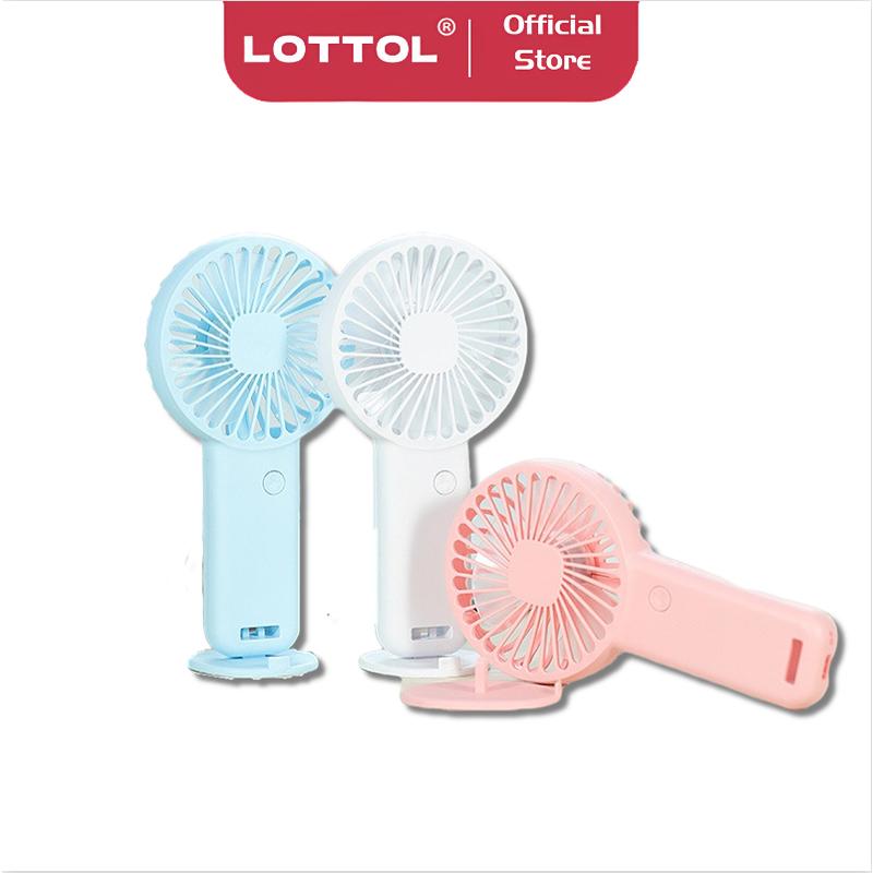 New Lottol Kipas Angin Mini Portable Rechargeable Fan 3-Speed Kipas Angin Genggam Bisa Phone Stand Berkualitas 0