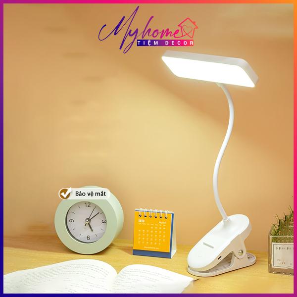  Đèn học kẹp bàn tích điện ánh sáng vàng điều chỉnh độ sáng tiện lợi My Home DN113 