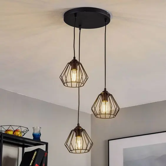 Lampu Gantung Minimalis Hias Plafon Ruang Tamu Dekorasi Rumah Vintage Modern Besi 6