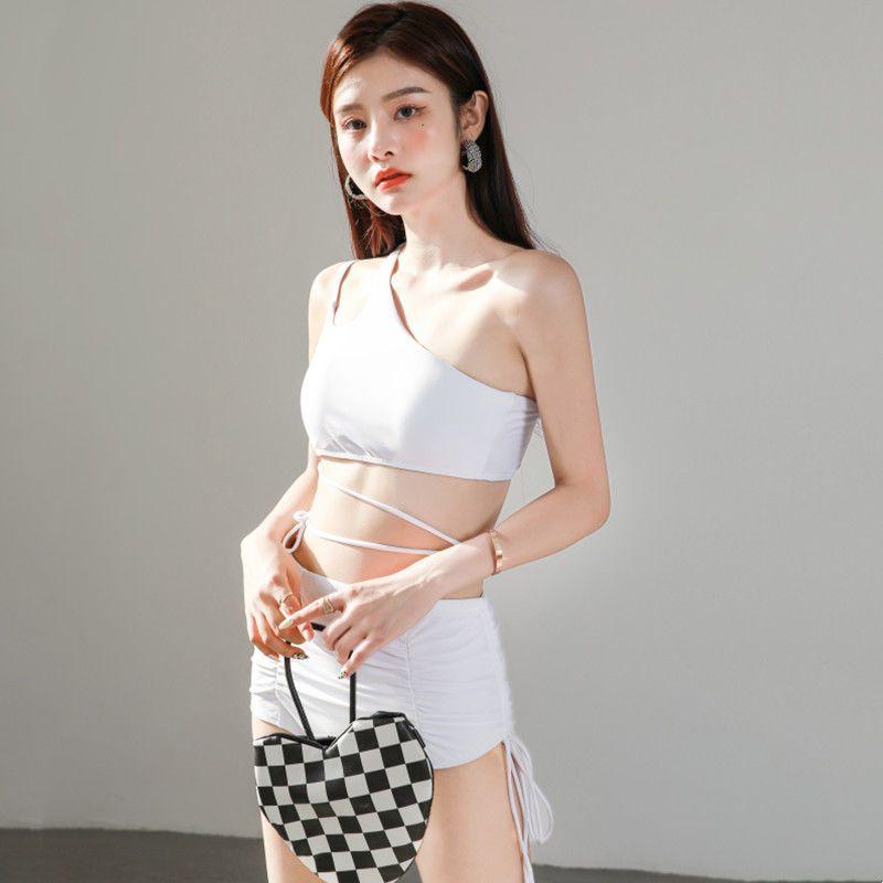 Áo Tắm, Bộ Ba Mảnh Bikini Xẻ Tà Nữ, Thời Trang Hàn Quốc, Áo Cánh Dài Tay Gợi Cảm, Bộ Đồ Bơi, Hàng Mới Về Năm 2025 8