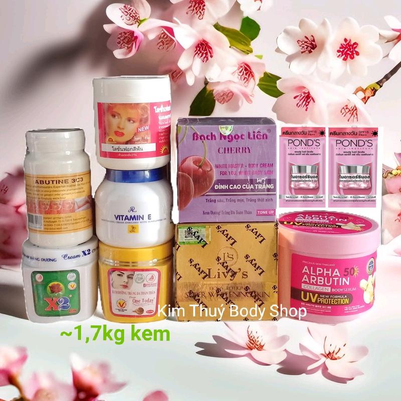 10 Món Bộ Sản Phẩm Kem Trộn Bạch Ngọc Liên Cherry+..... Bộ ~1,7kg Kem hỗ trợ dưỡng trắng da Dưỡng Da Body Làm Đẹp Da Kem Body Dưỡng Body