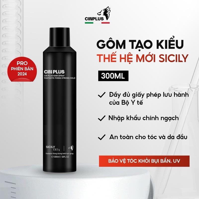Gôm xịt tóc SICILY CINPLUS giữ nếp tạo kiểu nam nữ 300ml ivy league sáp vuốt sap vuottockho