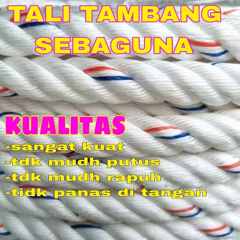 TALI TAMBANG 10MM (25 METER)TALI DADONG PENGIKAT TERPAL TRUK,PICK UP,LOSBAK,CONTAINER,HEWAN,JEMURAN,TALI PENGAMAN,TALI SERBAGUNA DAPAT DISESUAIKAN 2