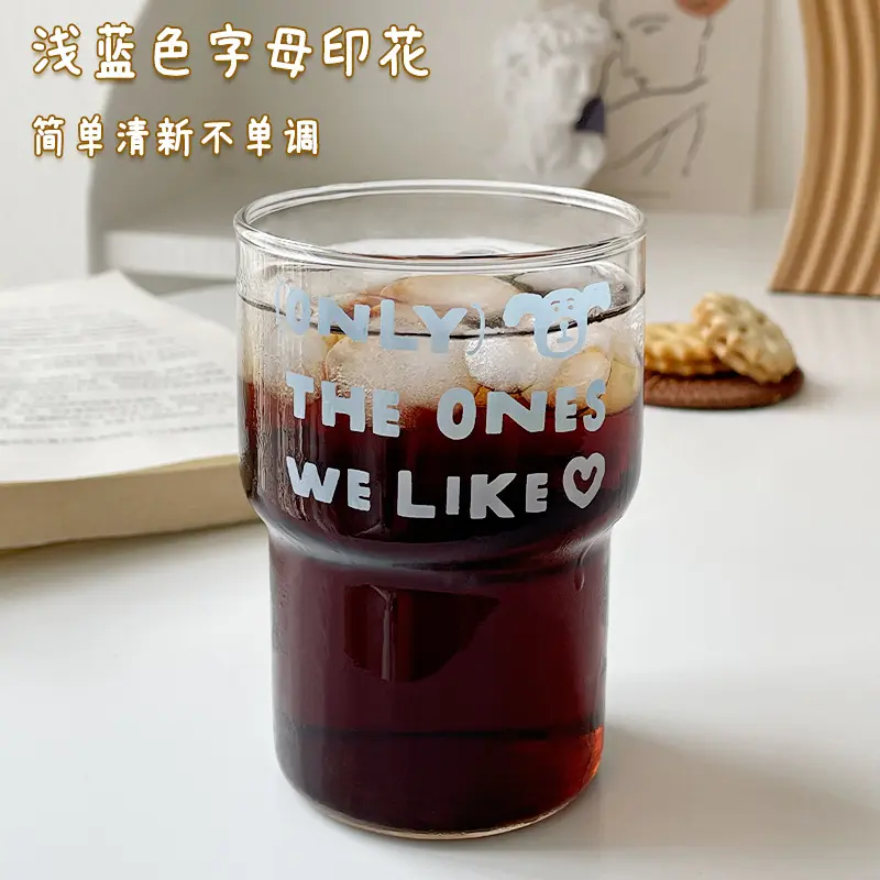 Cốc Nước Thủy Tinh, Phong Cách INS, Dày Và Dung Tích Lớn, Thích Hợp Cho Sữa Và Cà Phê, Đẹp Mắt, Gia Dụng, Chịu Nhiệt, Cốc Gắn Ống Tre, Chiết Xuất Lạnh, Cốc Cà Phê 2