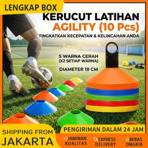10/20/30/50 Pcs/Tas Cone Sepak Bola Mangkok Bola Training Latihan Atlet Sepak cone mangkok buat sepak bola 005-1 arker Sports Cone olah raga sepak bola olah raga futsal