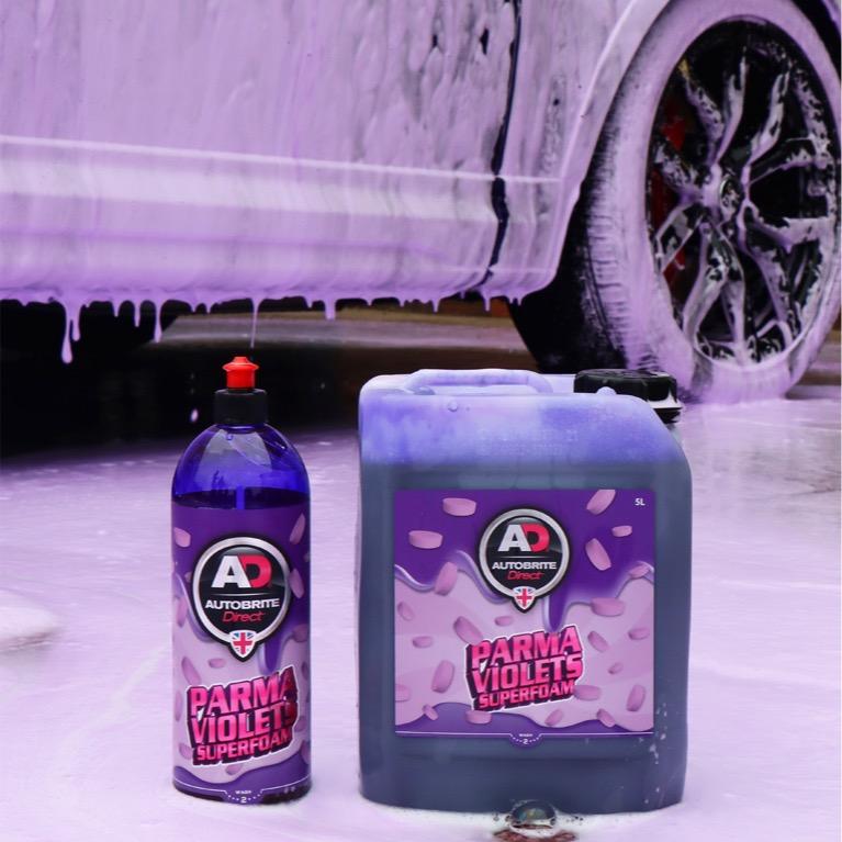 Autobrite Parma Violet Super Snow Foam - Biodegradable Foam for Light Dirt and Debris Removal with PH Neutral and Amazing Parma Violet Scent! 1