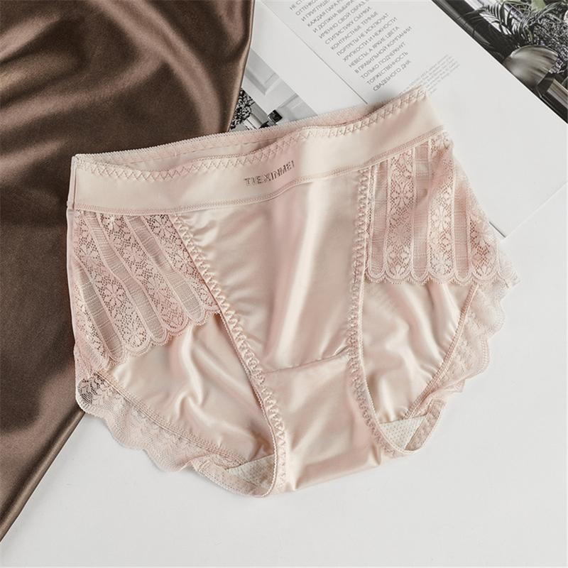 Product Introduction of Đồ Lót Ren Không Đường May, Dành Cho Phụ Nữ, Giá Cả Phải Chăng, Ren Satin Sang Trọng, Cạp Cao Giữa, Thoáng Khí, Làm Bằng Lụa Lạnh Mùa Hè, Ngầu Và Thoải Mái, Thân Thiện Với Làn Da 26