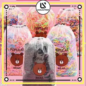 2000PCS KARET JEPANG FREE POUCH IKAT RAMBUT KARET Scrunchies