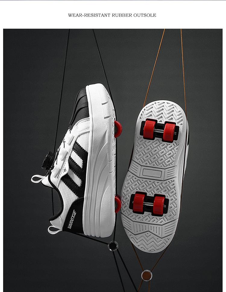 Product Introduction of Factory Direct Sale 2024 New Style Heelys Shoes Mesh Girls' Children's Roller Shoes Four-Wheel Double-Row Shoes 10