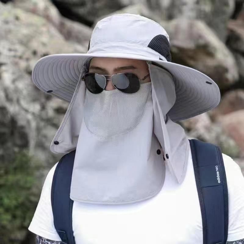 Product Introduction of Fashion 360 Degrees Protection Sun Hat Anti-UV Sunscreen and Shading Agricultural Work Hat Removable Face Mask Protect Neck Fishing Cap Summer 21
