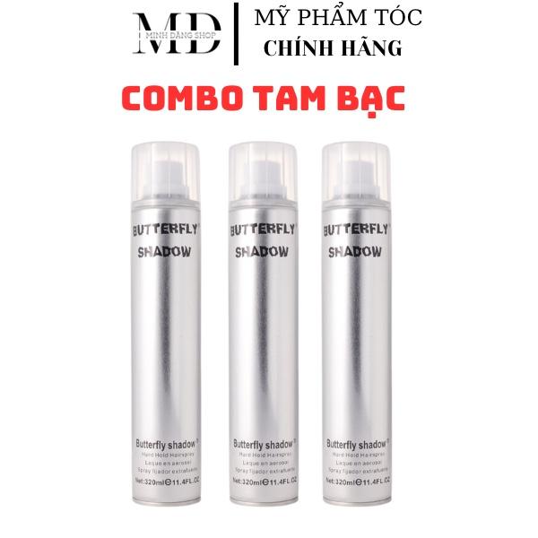 [Deal Hời]-COMBO TAM BẠC -3 keo xịt tóc BUTTERFLY 320 L1 hương nước hoa giữ nếp cả ngày women Nữ