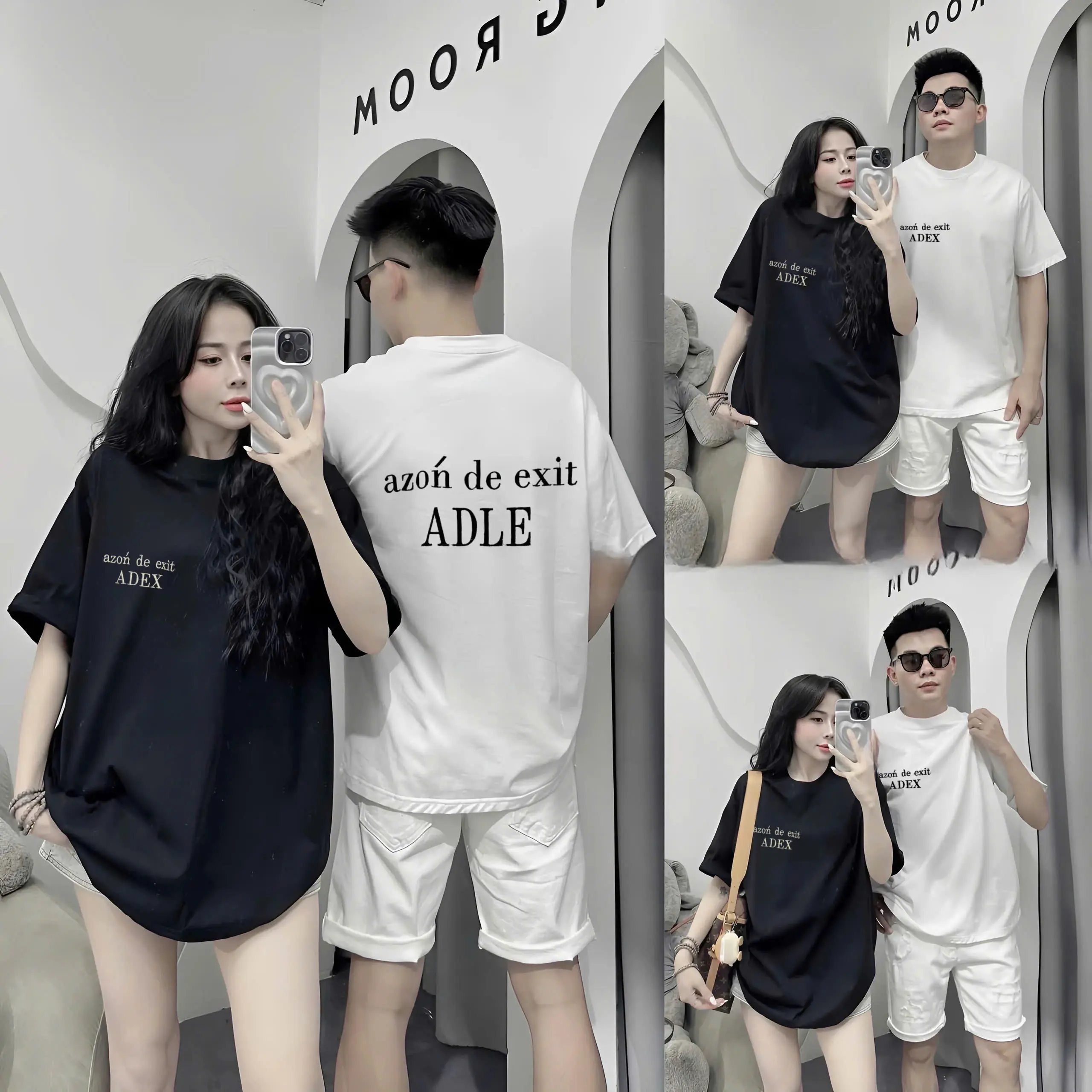 Áo Phông cotton 2c fom rộng hàg đẹp - thêu chữ A.D.L.E 2 mặt ( Free size 40-70kg)
