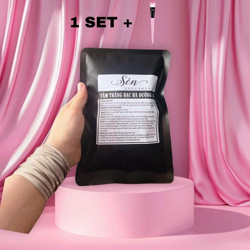 1 bịt tắm bạc hà dưỡng ẩm ,làm trắng nữ gồm 2 bịch nhỏ trắng + xanh bên trong hổ trợ cho kem body collagen Dưỡng Da Body 100gr