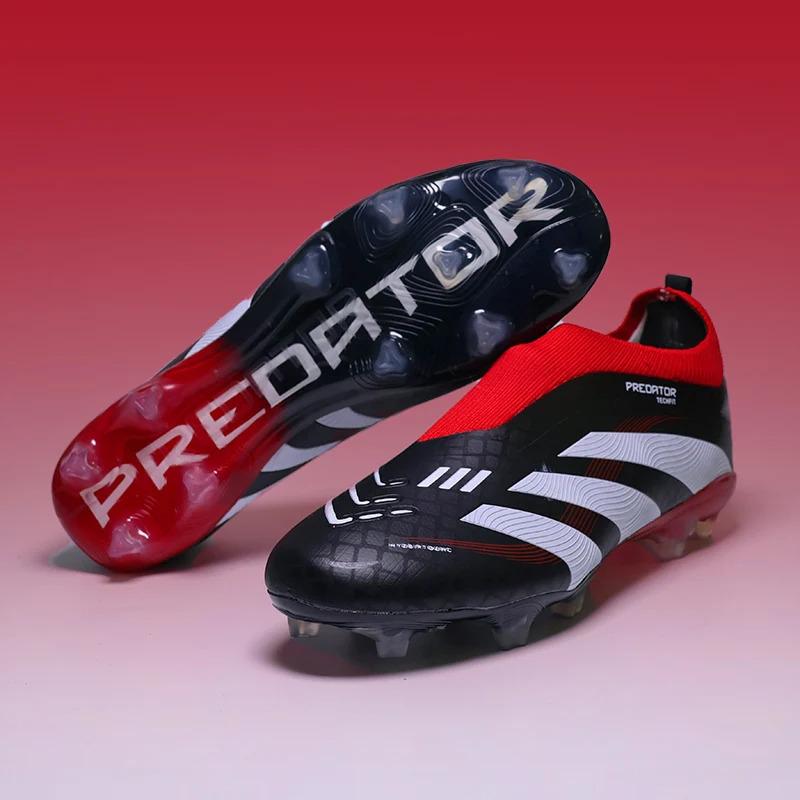 Mens Soccer Shoes Turf Soccer Cleats for Kids With-out Lace Sneakers TF/FG Training Football Boots Chuteira Campo 8
