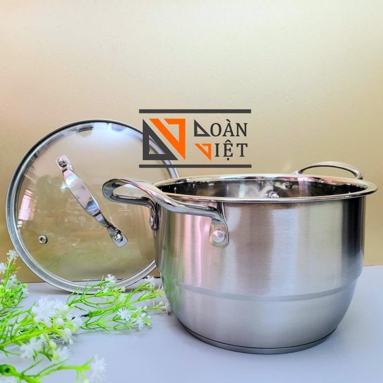 DV- Nồi Xửng Hấp Inox ĐA NĂNG. Vỉ hấp rời sử dụng như Nồi Lẩu SOUP loại lớn dùng các loại bếp, bếp Từ (28cm, 26, 24, 22, 20)