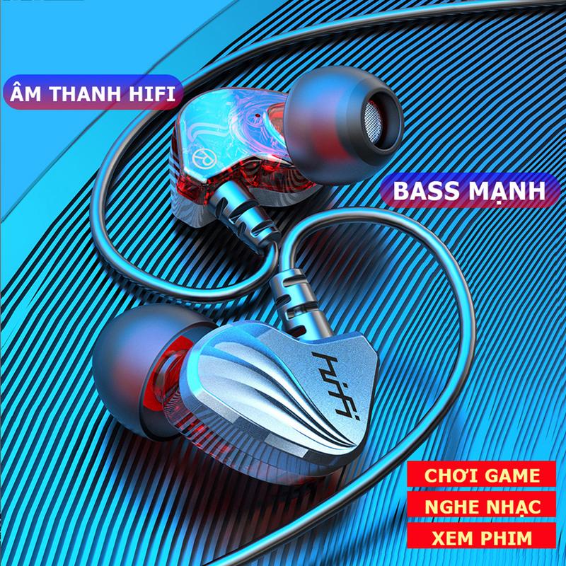 Tai Nghe S2000 Tai Nghe Nhét Tai HiFi Bass Mạnh Chống Ồn Cực Tốt, Chơi Game Ngon