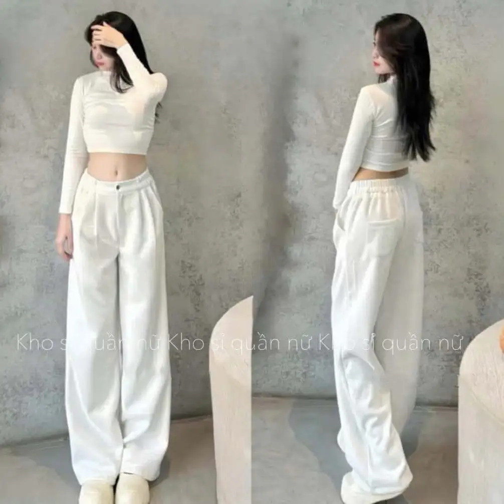 [001 CÓ BẢN NẤM] QUẦN NỈ ỐNG RỘNG 1 KHUY  VẢI NỈ 2 DA PhOM Mới 2025 Cho Nữ Women Pants Thoải Mái Năng Động 3 Tông Màu Phù Hợp Nhiều Vóc Dáng Thiết Kế Mới 2024 Có Khuy Vải Nỉ Ép Mịn