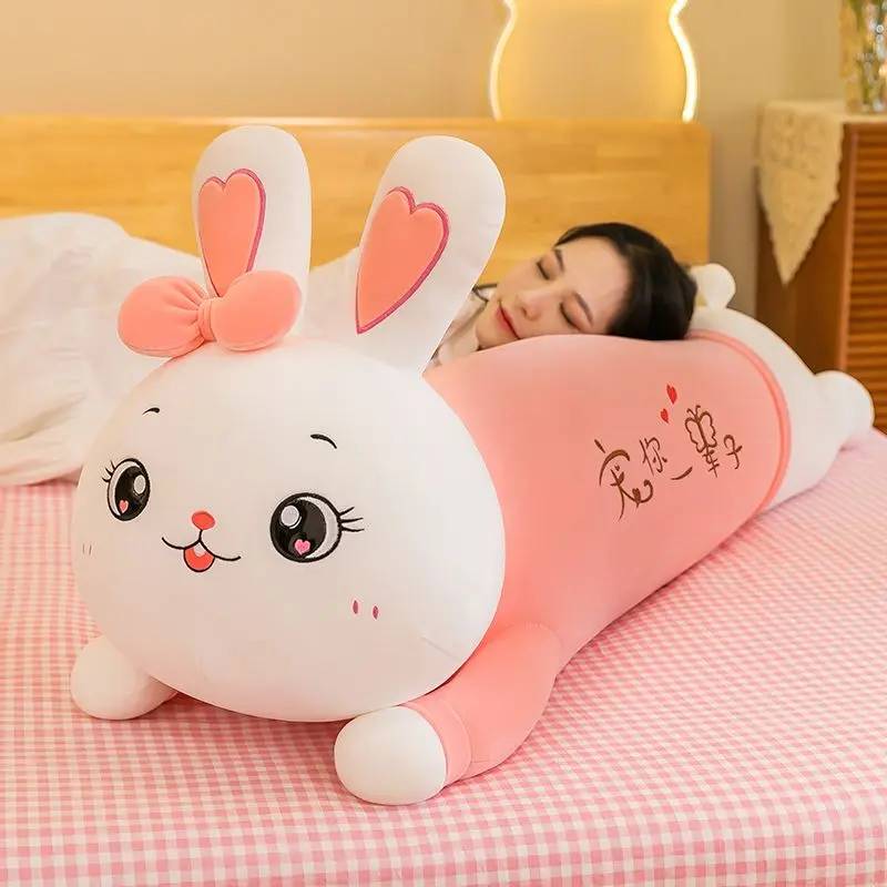 Gối Thỏ Nằm, Đồ Chơi Nhồi Bông Dễ Thương, Búp Bê Ragdoll, Gối Ngủ Dài, Quà Sinh Nhật, Thích Hợp Cho Bạn Gái 0