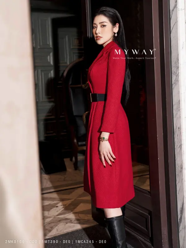 Áo Khoác Dạ Nữ Mùa Đông Dáng Dài MY WAY Sang Trọng 2MK0106 Women Jacket 3