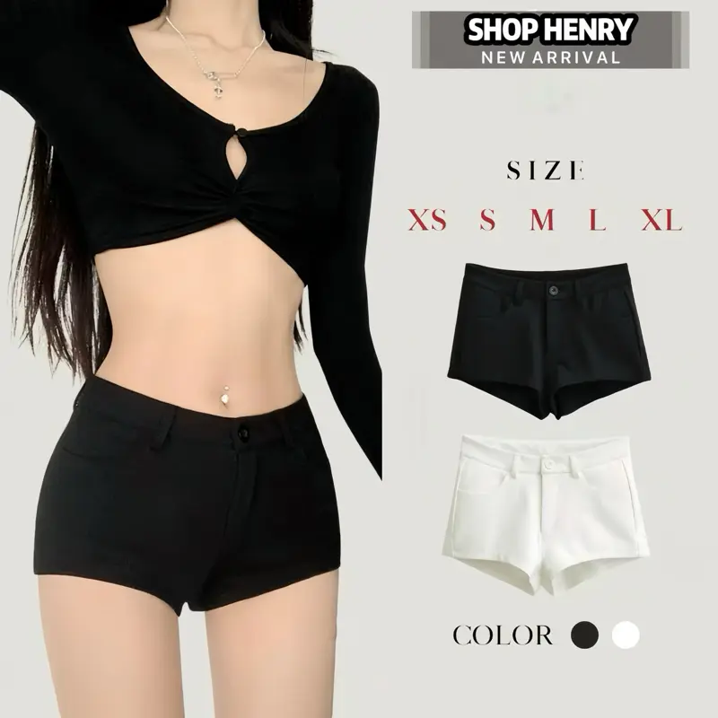 Quần Short Nữ Cạp Trễ Quần Đùi Nữ Cạp Trễ Quần Đùi Siêu Ngắn Cạp Trễ Co Giãn 4 Chiều