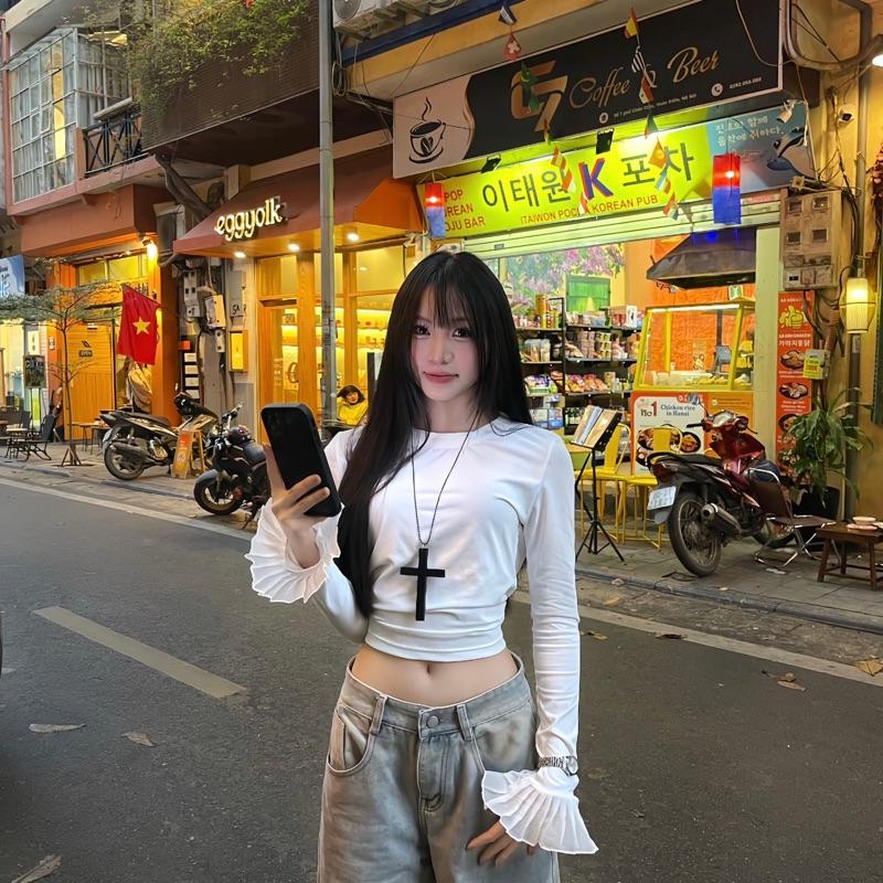  SẴN ÁO THUN HACK EO ỐNG TAY VOAN XOÈ ẢNH THẬT ĐỘC QUYỀN• WOAA.STU•