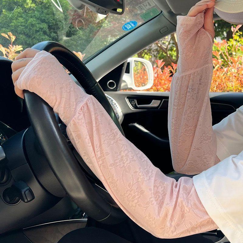 Product Introduction of Lace sunscreen ice sleeves Thin driving sunscreen Loose cool sleeves Women's ice silk sleeves Summer breathable 9