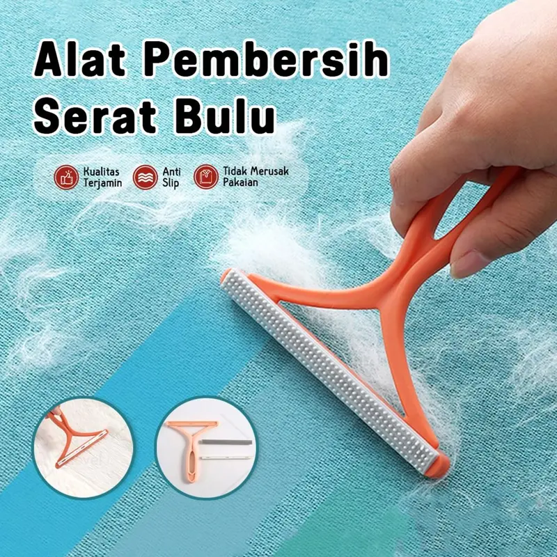 Alat Pembersih Serat Bulu Hewan Pakaian Sofa Kasur Kotoran Debu 2in1 / Sikat Pembersih Bulu Hewan Pet Hair Remover 2in1 6