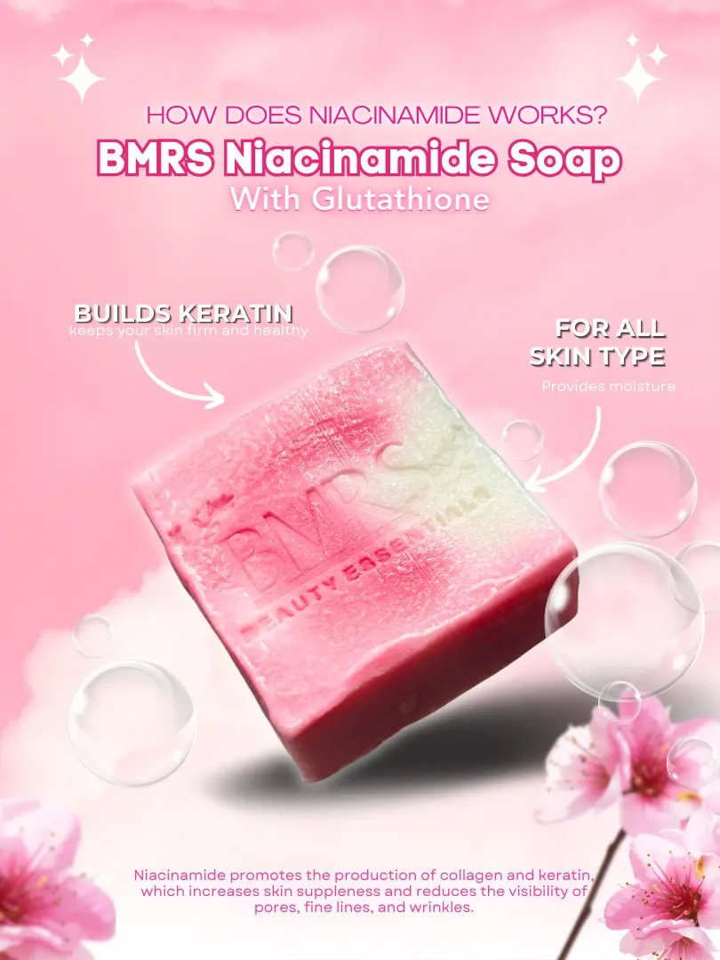 bmrs niacinamide with glutathione soap BMRS Niacinamide Soap is a popular brightening and moisturizing bar that  combines Niacinamide (Vitamin B3), Glutathione, Alpha Arbutin, and Sakura  extract. Designed for the face and body, it aims to reduce dark main image 0