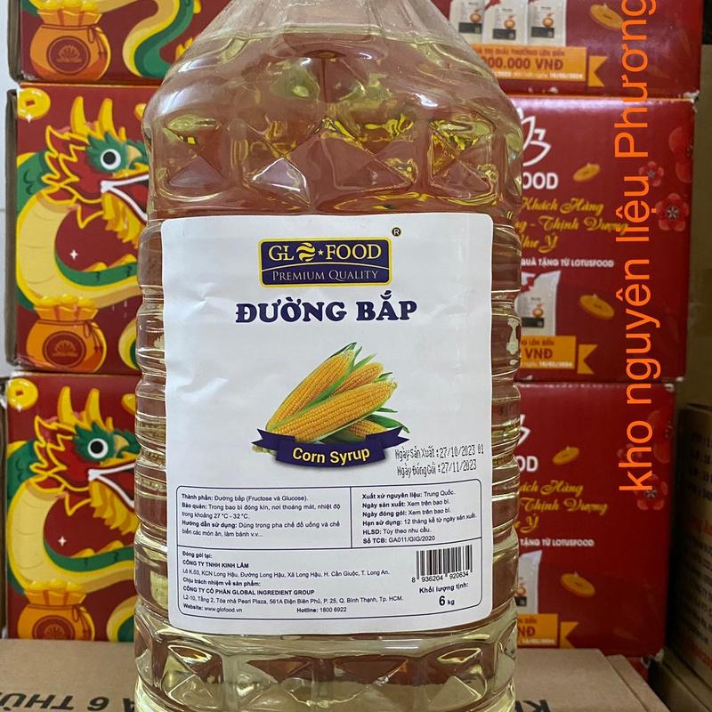 ĐƯỜNG BẮP NƯỚC GLOFOOD ,6 kg ,dùng trong pha chế trà sữa, trà trái cây
