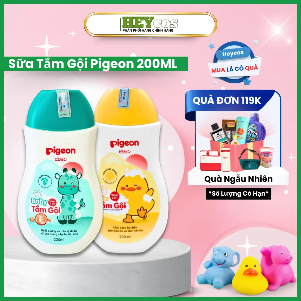 Sữa Tắm Gội Dịu Nhẹ Pigeon 200ml hương Jojoba/Sun flower 200ml nuoctam  chobe
