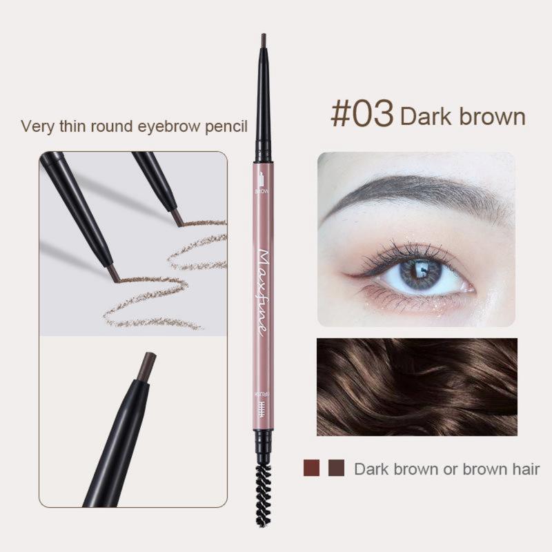 Product Introduction of Ultra-fine Round-headed Eyebrow Pencil Waterproof Sweatproof Double-headed Eyebrow Pencil Lasting No Smudging Eye Cosmetic 15