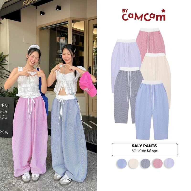 [SALY PANTS] Quần Dài HAREM KẺ SỌC Form Unisex Mềm Mịn Thoáng Mát Nam Nữ Bycamcam - QS01