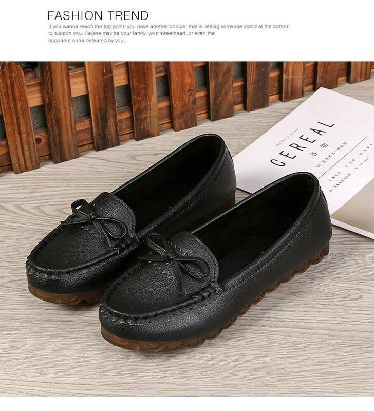 Product Introduction of Doudou shoes, women's new flat sole single shoes, cow tendon soft sole, lazy people step on mom's white nurse shoes 12
