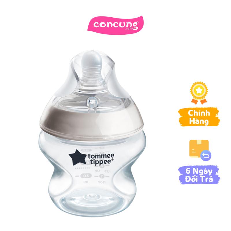 Bình sữa PP ty siêu mềm tự nhiên Tommee Tippee Natural Start 150ml, núm ty đi kèm 0-3 tháng