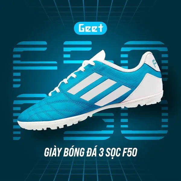 Giày bóng đá Geet F50, đinh tf, khâu full đế,  da Micro Fiber, nhẹ và rất êm, đinh lục lăng bám sân và bền, cảm giác tốt Sport tổng hợp màu xám Sneaker Cao Su 4