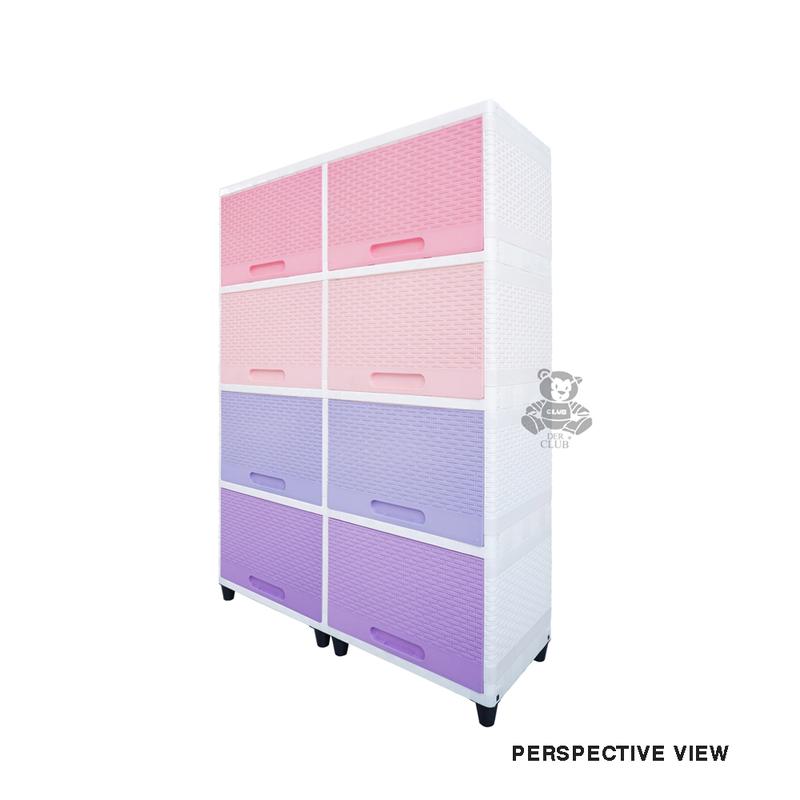 Double Wide Club Flip Susun 4 - Lemari Plastik Lebar Pintu Geser - Lemari Laci Plastik Minimalis - Lemari Penyimpanan Serbaguna - Laci Penyimpanan Serbaguna - Lemari Plastik Multifungsi - Lemari Laci Plastik Club Furniture 2
