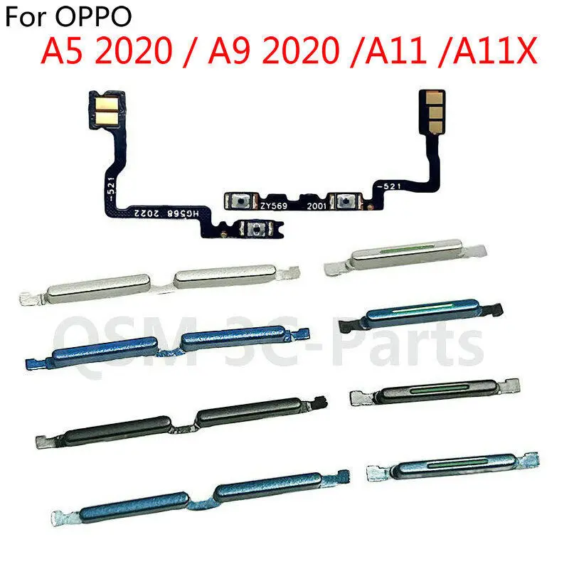 For OPPO A5 2020 A9 2020 A11X A11 Power on / off Switch Button Side Volume Up Down Buttons Flex Cable Replacement Parts