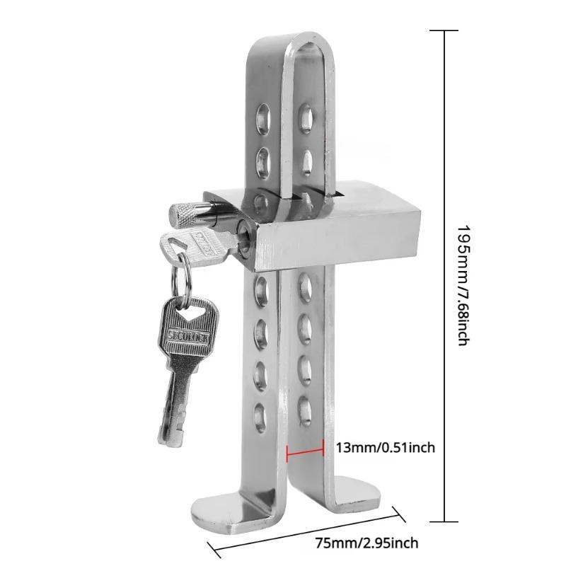 Product Introduction of Car Clutch Lock Universal Auto Steering Wheel Brake Pedal Lock Throttle Security Steel Stainless Anti-Theft Tool Pedal Lock 13