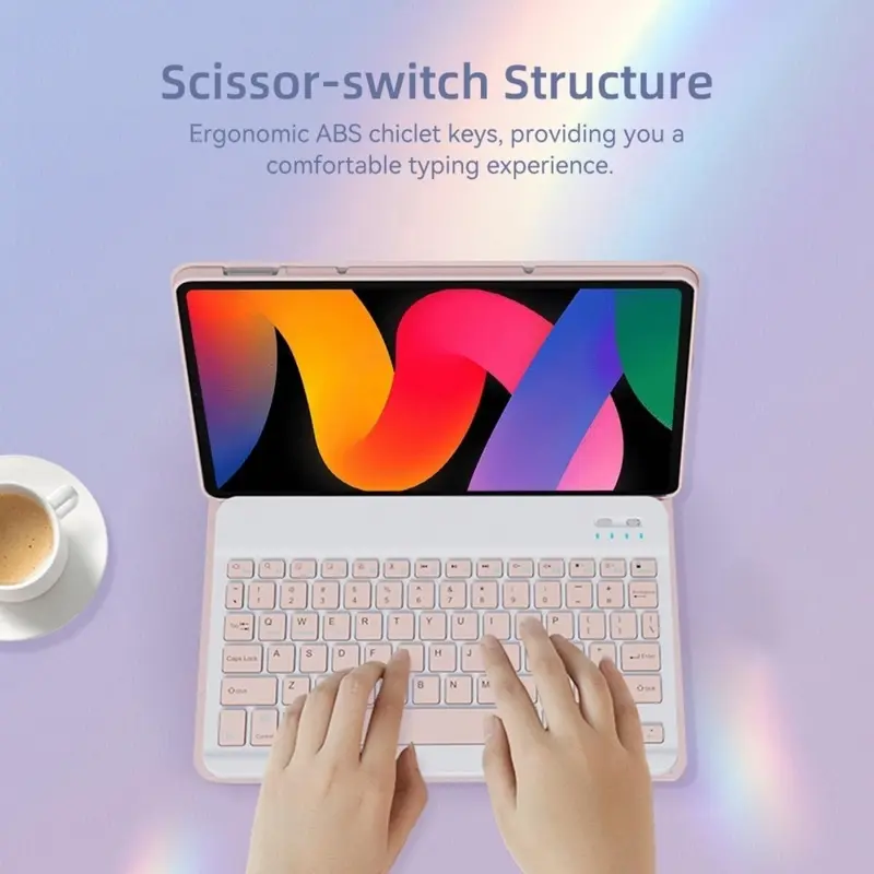 【No tablet】Magnetic Bluetooth Keyboard Case for xiaomi poco Tablet Cover case dan Casing 3