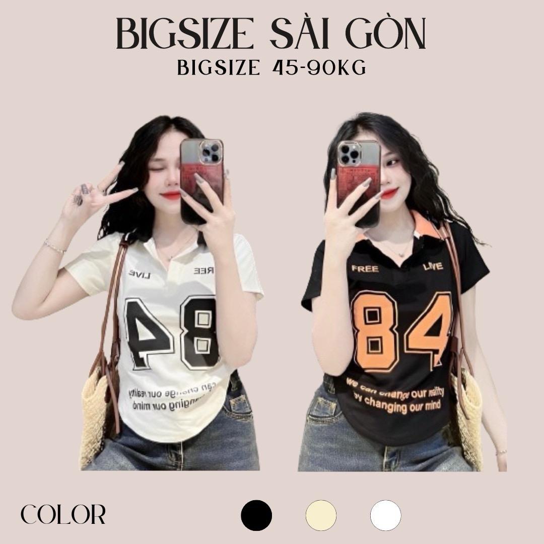 Áo Thun In Phối Vải Thun Tăm 45- 90Kg Bigsize Dễ Thương Top Nữ Women Cổ Tròn - B.1370