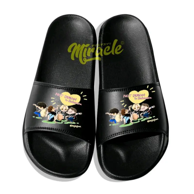 Loakal slide sandal NCT slipon sandal slop kpop wanit korea NCIT Black Perempuan Wanita Shoes 2