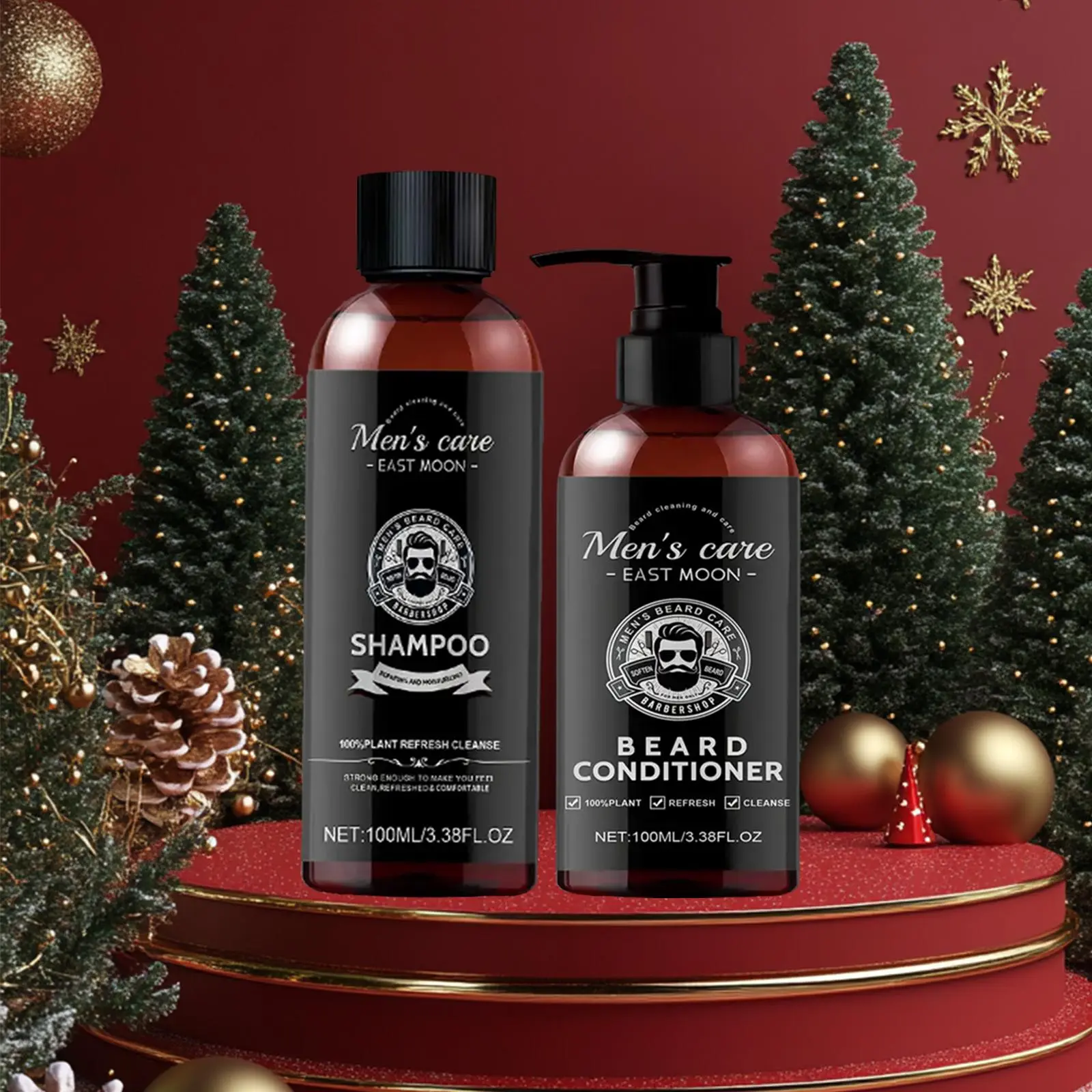 Men's Beard Shampoo & Beard Conditioner,Gentle Cleaning & Moisturizing Beard Care Product, Beard Care Product for Men, Christmas Gifts
