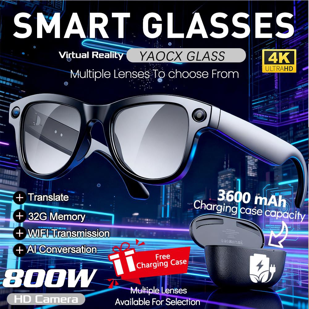 New Intelligent AI Glasses 800W Pixel Camera Video Recording AI Voice Translation Music WIFI Transmission BT Call Smart Glasses - Image 2