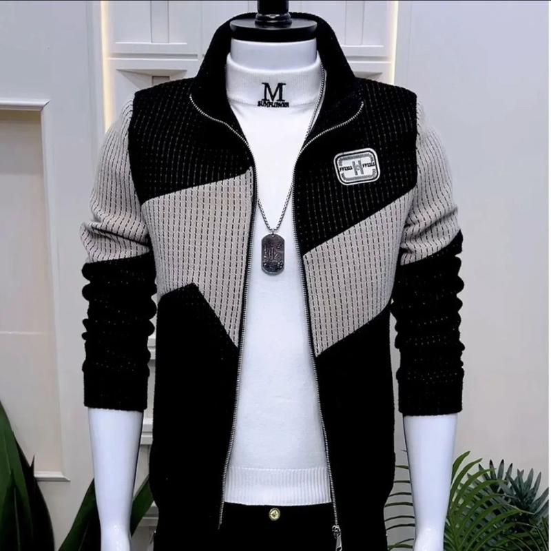 Product Introduction of Quần Áo Nam, Bộ Sưu Tập Mùa Xuân Và Mùa Thu, Áo Khoác Và Áo Khoác Mới, Cổ Chân Đế Phong Cách Thường Ngày Thiết Kế Khối Màu, Hợp Xu hướng, Cao Cấp Và Đẹp Trai, Ôm Sát 10
