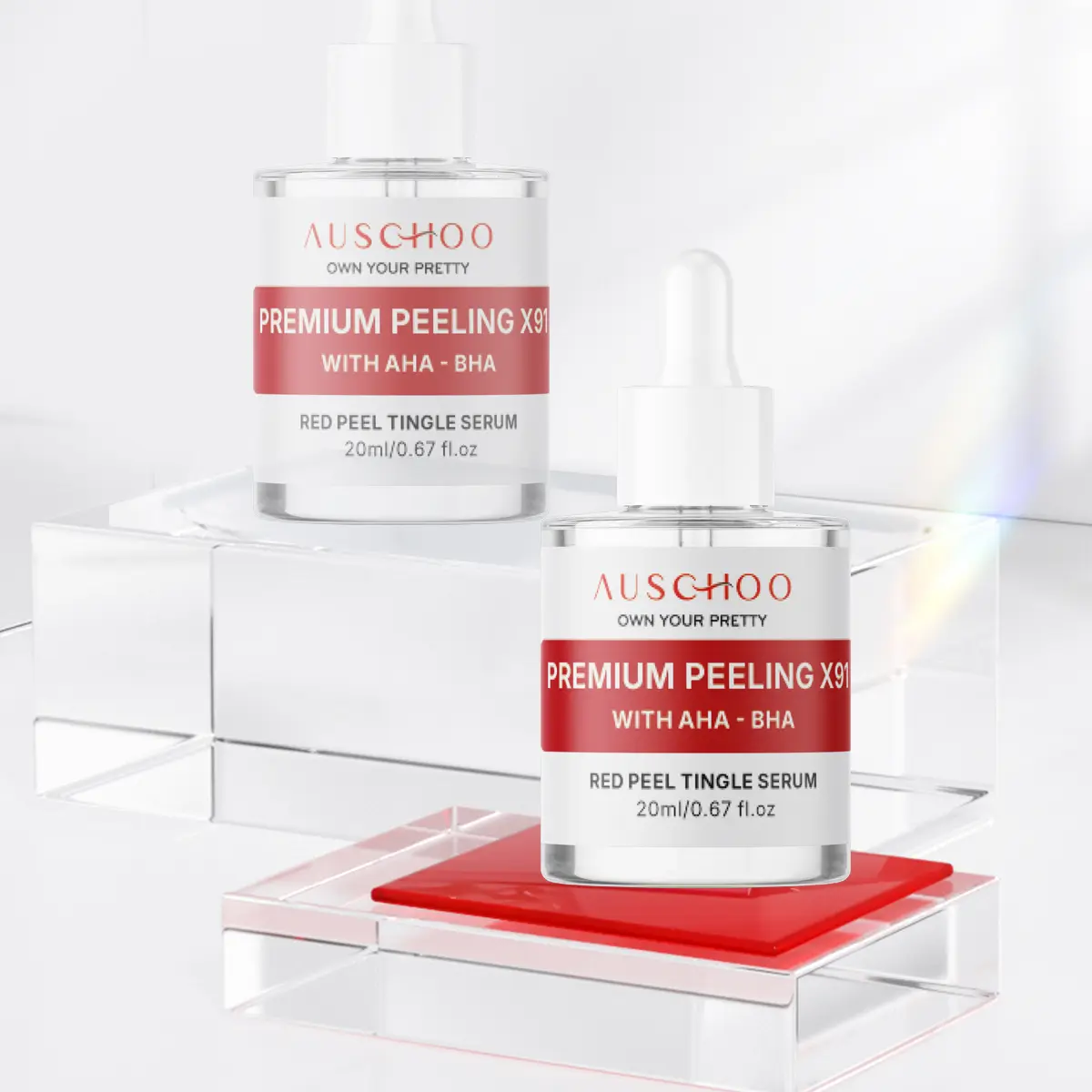 Tinh chất Peel da sinh học AUSCHOO 20ml mờ thâm,giảm mụn,AHAs+BHAs PREMIUM PEELING X91 Peel da mặt Skincare Làm Đẹp Da Serum