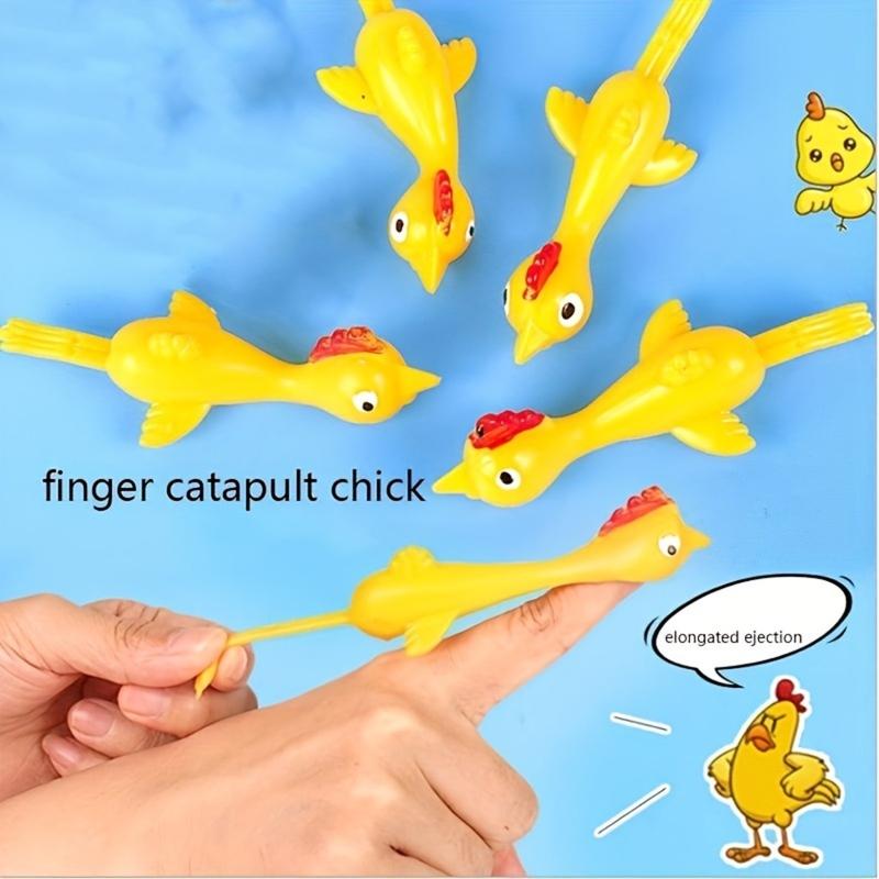1pc/3pcs, Ejection Toys Slingshot Lightweight Flying Chicken Finger Prank Catapult Toys Chicken Finger Ejection Toys Kids Toys 1