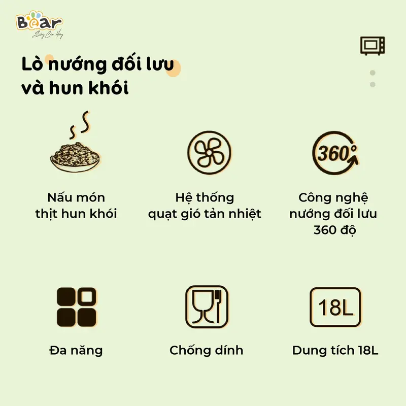 [Tặng Găng Tay Chống Bỏng] Lò Nướng BEAR, Lò Nướng Điện, Lò Nướng Đa Năng, Lò Nướng Thịt Bánh Mì Chống Dính An Toàn 18L DKX-C20R5 3
