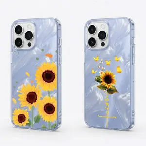 bunga matahari Casing hp untuk SAMSUNG M40S M32 M23 5G M22 M13 4G M13 M12 M10 S M04 M02S M01S A56 A55 A53 A52 A51 A50 A36 A35 A34 A33 A32 A16 silikon phone case terbaru aesthetic softcase lucu estetik mewah premium shockproof transparan cover